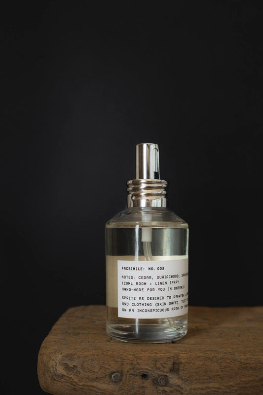 No. 003: Cedar, Guaiacwood, Sandalwood [Room & Linen Spray]